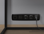 MO812030 Комплект механизма телефонной розетки OMEGA Черный матовый RJ-11(4P4C) с шторкой QUANT (OP8120, VM190)