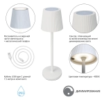 Уличный настольный светильник Arte Lamp FUYUE A1616LT-1WH