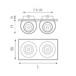 i5276464 Светильник INTERO LED 9W*2 850LM*2 24G ЧЕРНЫЙ/БЕЛЫЙ 4000K (217527+217064+217064)
