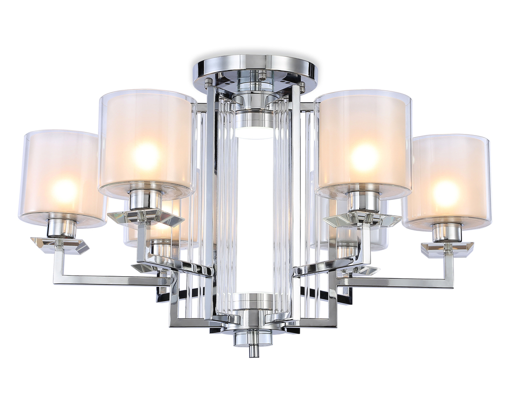 TR4418/6 CH/CL/FR хром/прозрачный/белый матовый E27*6 max 40W D748*463
