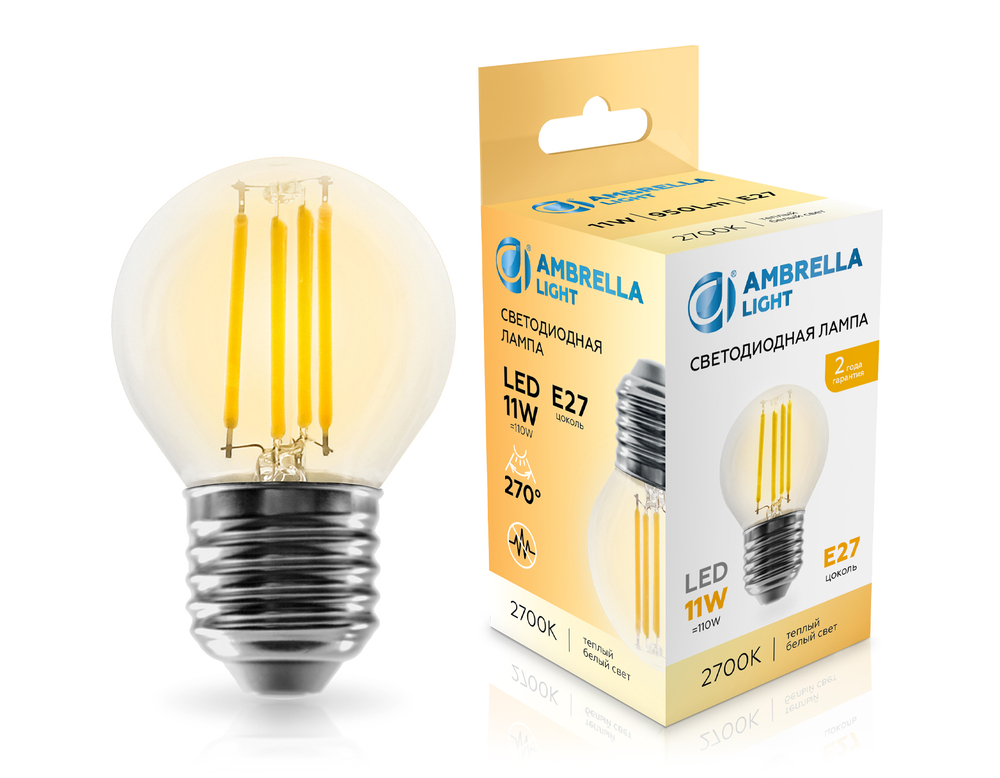 451123 Filament LED G45 11W E27 2700K 220-240V