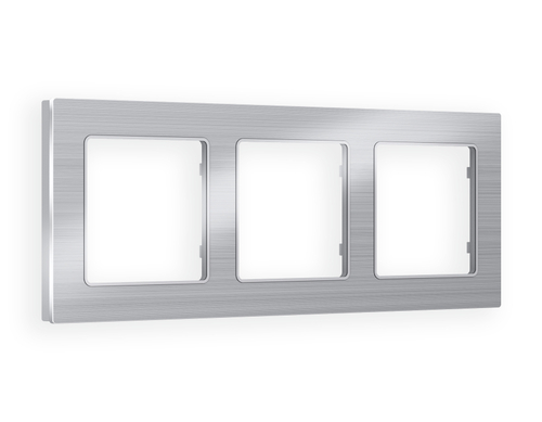 Купить AF550103 Рамка ALFA Platos (Серебро Металл шлифованный) 3-ая