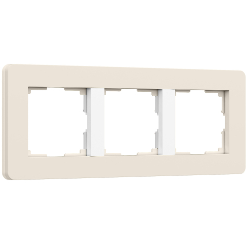Купить Рамка из поликарбоната на 3 поста Split айвори/белый, soft-touch W0033066