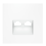 Накладка для розетки компьютерной двойной RJ45+RJ45 кат.6, S70 (белый матовый)