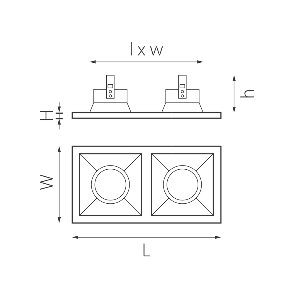 D5270303 Светильник DOMINO QUADRO МR16 (214527+214503+214503)