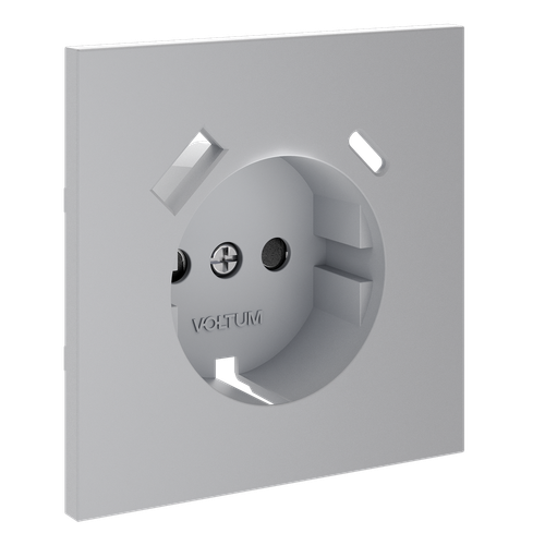 Купить Накладка для розетки с заземлением и защитными шторками, с USB A+C, S70 (серый)