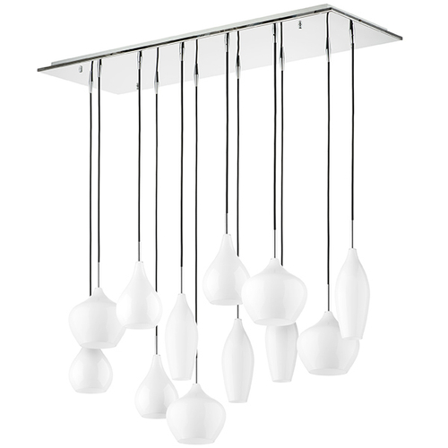 Купить 803120 Подвес PENTOLA 12x40W E14 ХРОМ/БЕЛЫЙ