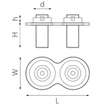 i626262 Светильник INTERO TUBO LED 10W*2 500LM*2 60G БЕЛЫЙ 3000K (217626+217262+217262)