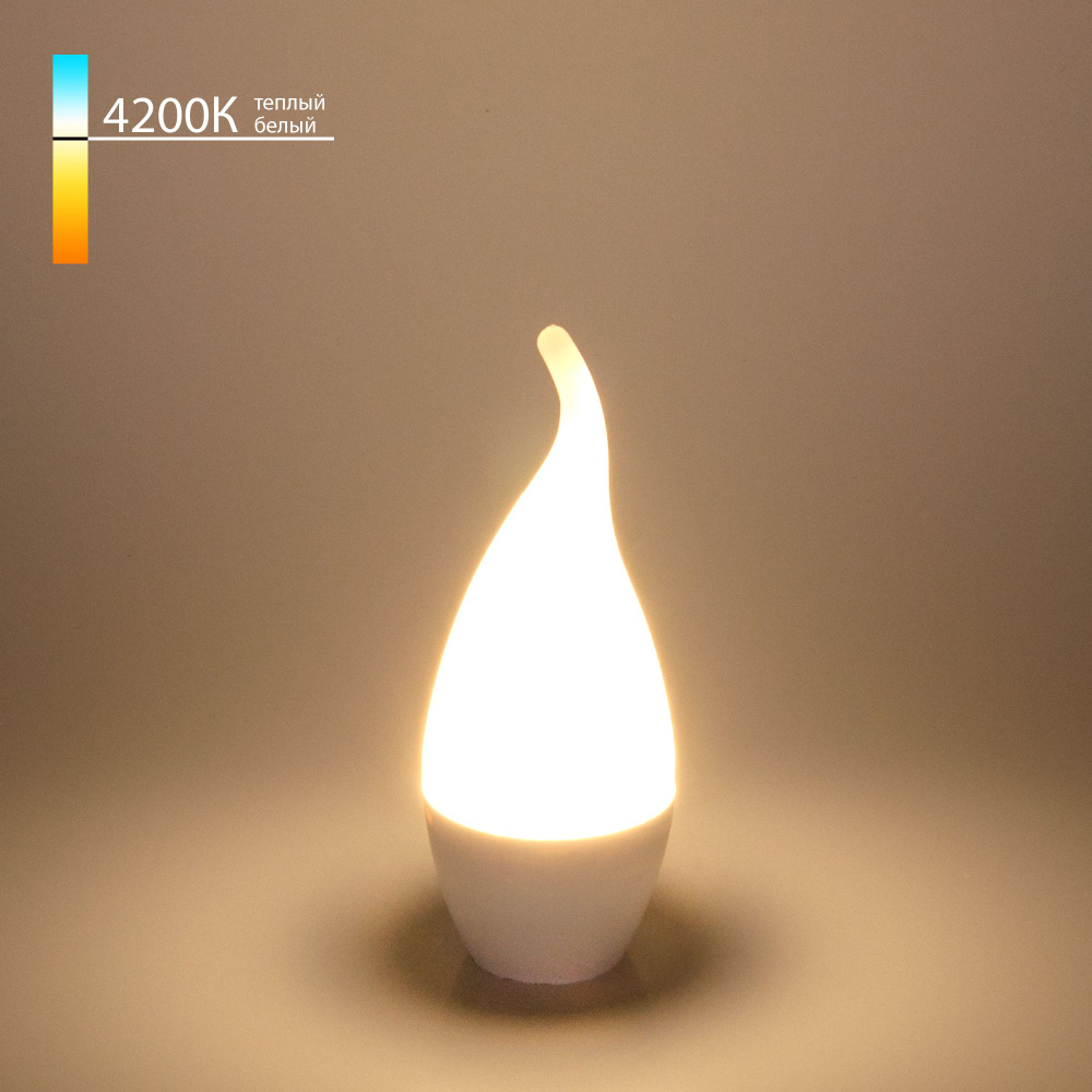 Светодиодная лампа "Свеча на ветру" CA37 6W 4200K E14 BLE1419