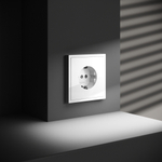 Накладка для розетки с заземлением и защитными шторками, S70 (белый глянцевый)