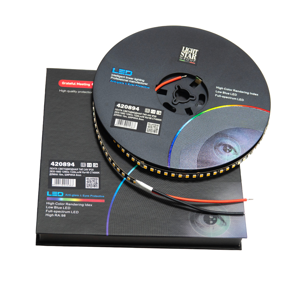 420894 Лента LIGHTSTAR LED 24V 12W/M 1320LM/M 4000K IP20 1шт = 10м