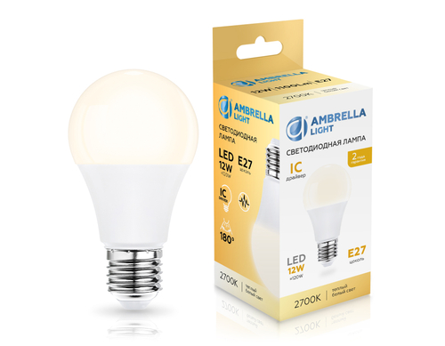 Купить 601203 LED A60 12W IC E27 2700K 175-265V