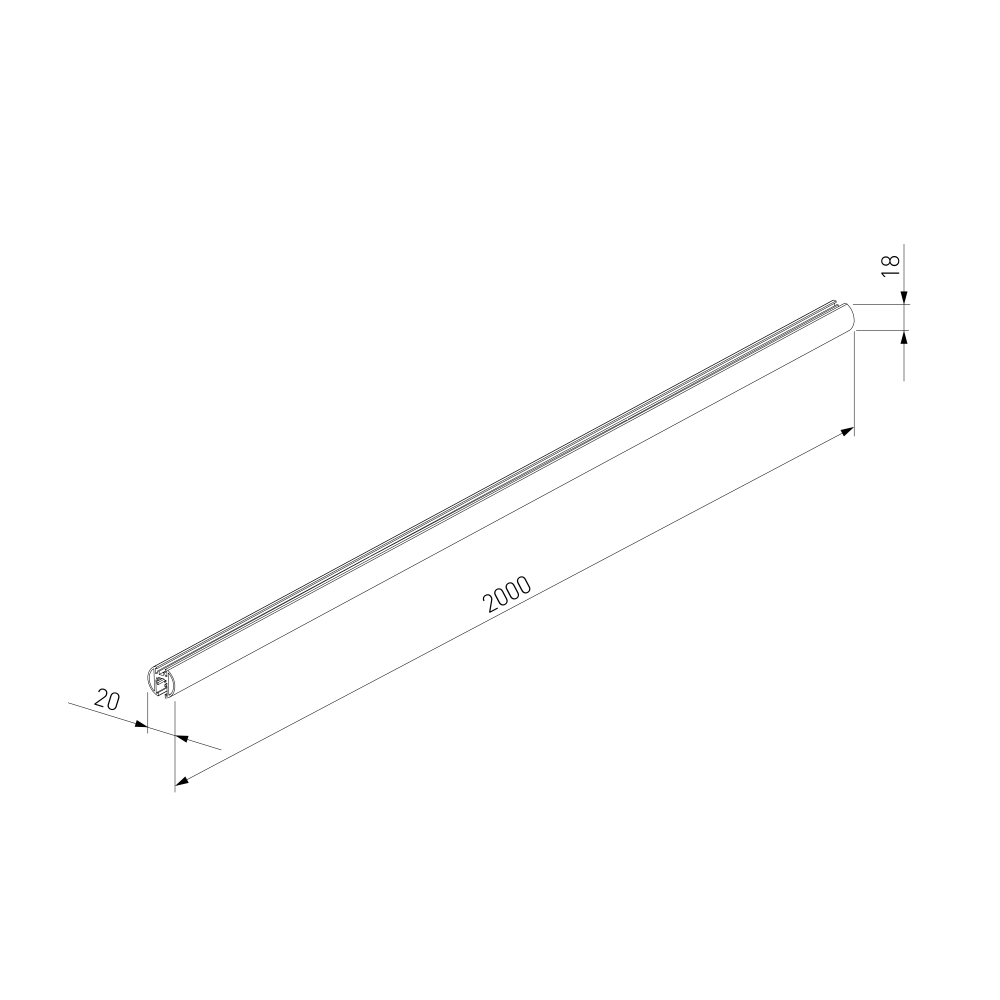 Mini Magnetic Шинопровод накладной Round черный 2м 85165/00
