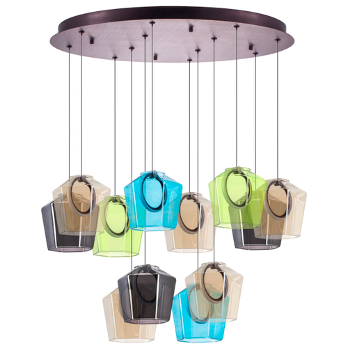 Купить 796329 Люстра CARAMELLO LED 12х6W 1400LM КОФЕЙНЫЙ/МУЛЬТИКОЛОР 3000K