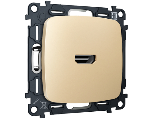 Купить MO614010 Комплект механизма розетки HDMI 2.0 OMEGA Шампань 40V/500mA 2.0GHz 5-18Gbit/s QUANT (OP6140, VM222)