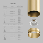 Линза ?25mm, угол рассеивания света 24° для светильников SHINE DK5740/42/44, поликарбонат