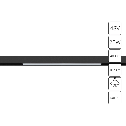 Купить Магнитный трековый светильник Arte Lamp LINEA A4663PL-1BK