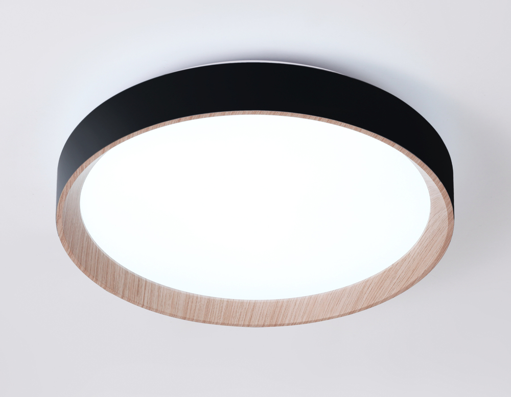 FZ1324 BK/LWD черный/светлое дерево IP20 41W 3000-6400K D390*70 (ПДУ ИК)