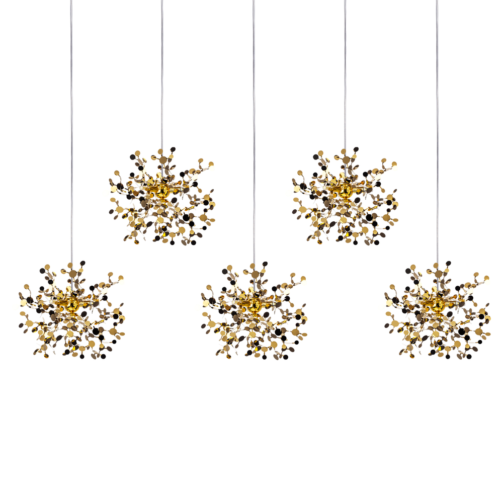 L5PL721132 Подвес пятерной линейный EXTRA 5x3x5W(led) G9  (721132 - 5 + 572162 -1) ЗОЛОТО