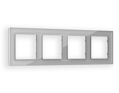 Купить AF330404 Рамка ALFA Platos (Серебро Стекло органическое) 4-ая