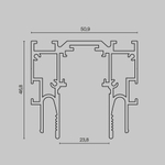 Шинопровод встраиваемый для натяжного потолка Technical TRX034-SCCL-422B
