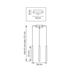 L3T747237 Люстра TUBO LED 15W 900LM 25G ЧЕРНЫЙ 3000K (574717+747237 (3шт)