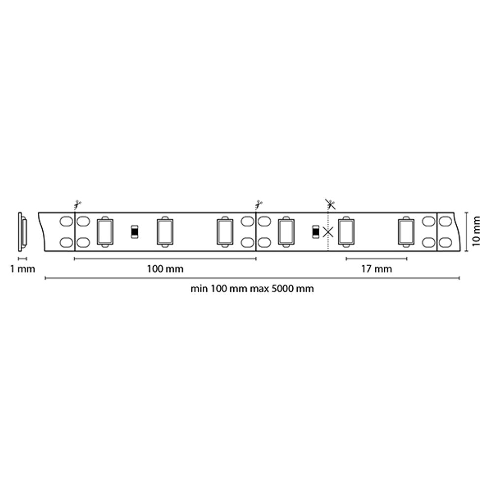 400072 Лента 5630LED 12V 28.8W/m 60LED/m 40-45lm/LED IP20 2700K-3000K 200m/box ТЕПЛЫЙ БЕЛЫЙ СВЕТ