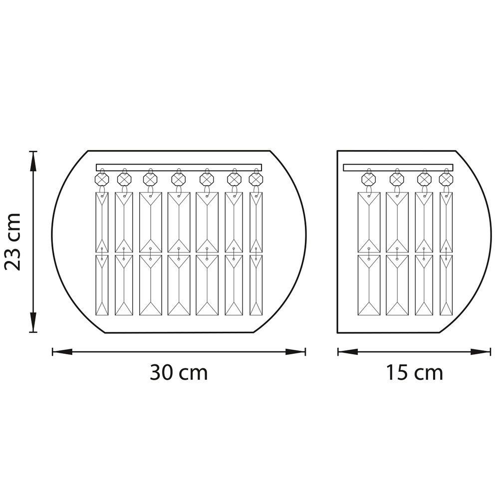753634 Бра ACQUARIO 3х20W G4 12V ХРОМ хрусталь+стекло