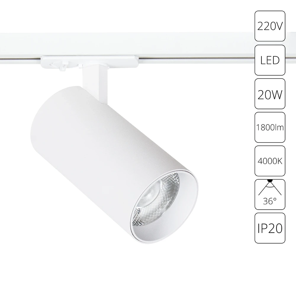 Трековый светильник Arte Lamp BENE A1947PL-1WH