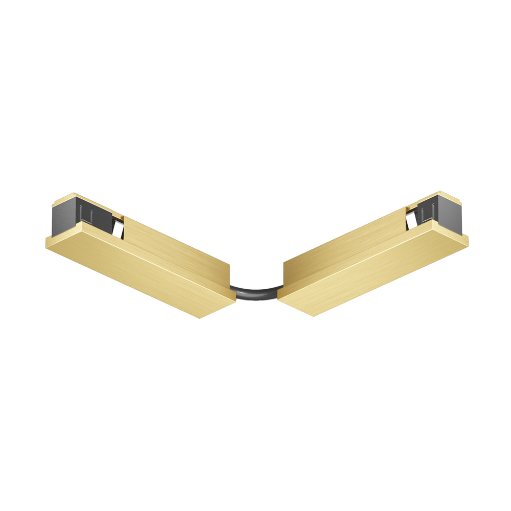 TR5724-SB Электрический коннектор для трека SHINE BASE 90° стена-потолок с поворотом трека под произвольным углом, сатинированная латунь, алюминий