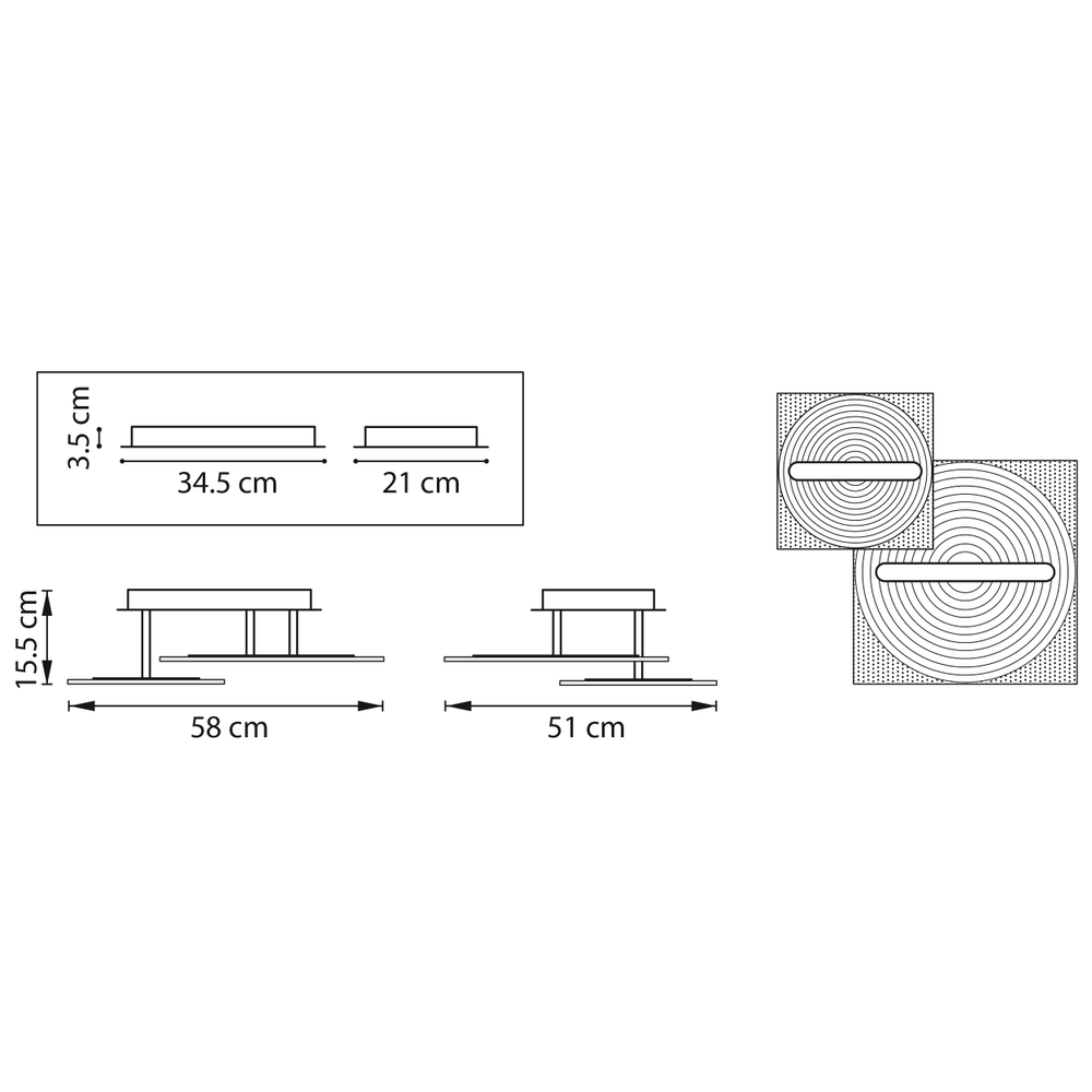 738063 Люстра ACRILE 29W LED 2966LM 120G ЗОЛОТО 3000K