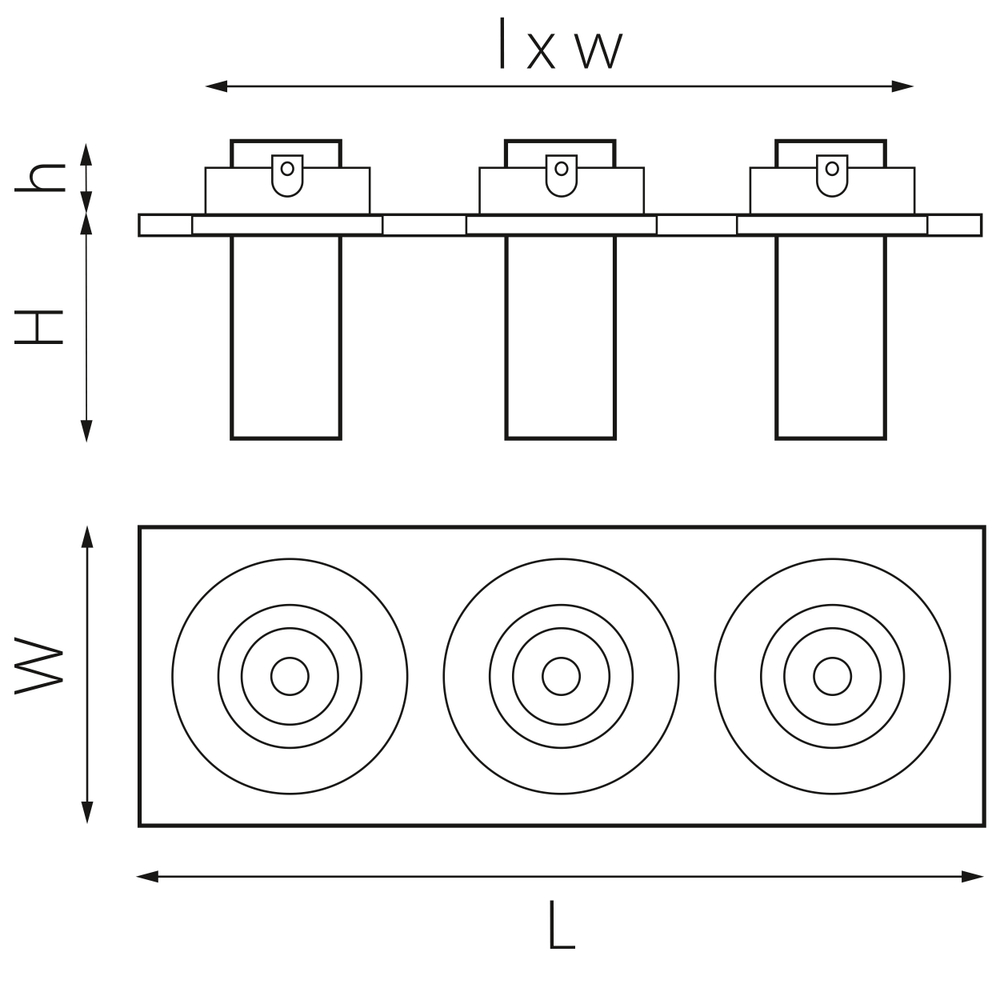 i536262 Светильник INTERO TUBO LED 10W 500LM 60G БЕЛЫЙ 3000K (217536+217262+217262+217262)