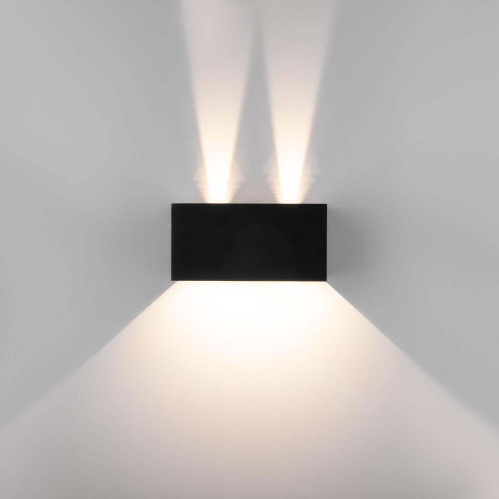 Уличный настенный светодиодный светильник с регулируемыми лучами WINNER DOUBLE LED IP54 35137/W черный