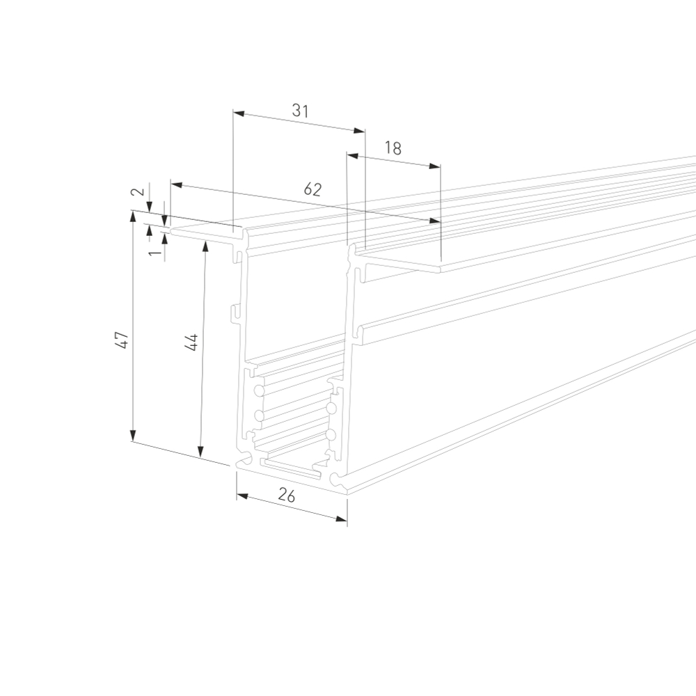 Slim Magnetic Шинопровод встраиваемый черный (2м) 85087/00 85087/00