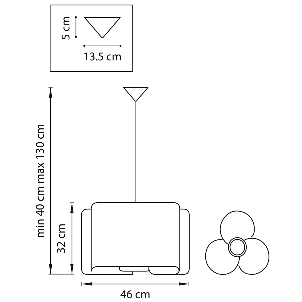 811132 Подвес PITTORE 3х40W E27 ЗОЛОТО