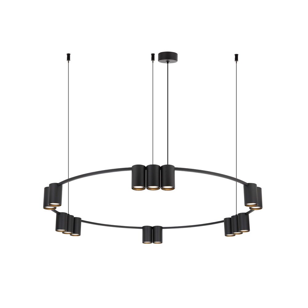 DK4067-BK Подвесной светильник ORBIT, IP20, 15xGU10 LED до 15 Вт, черный матовый, алюминий