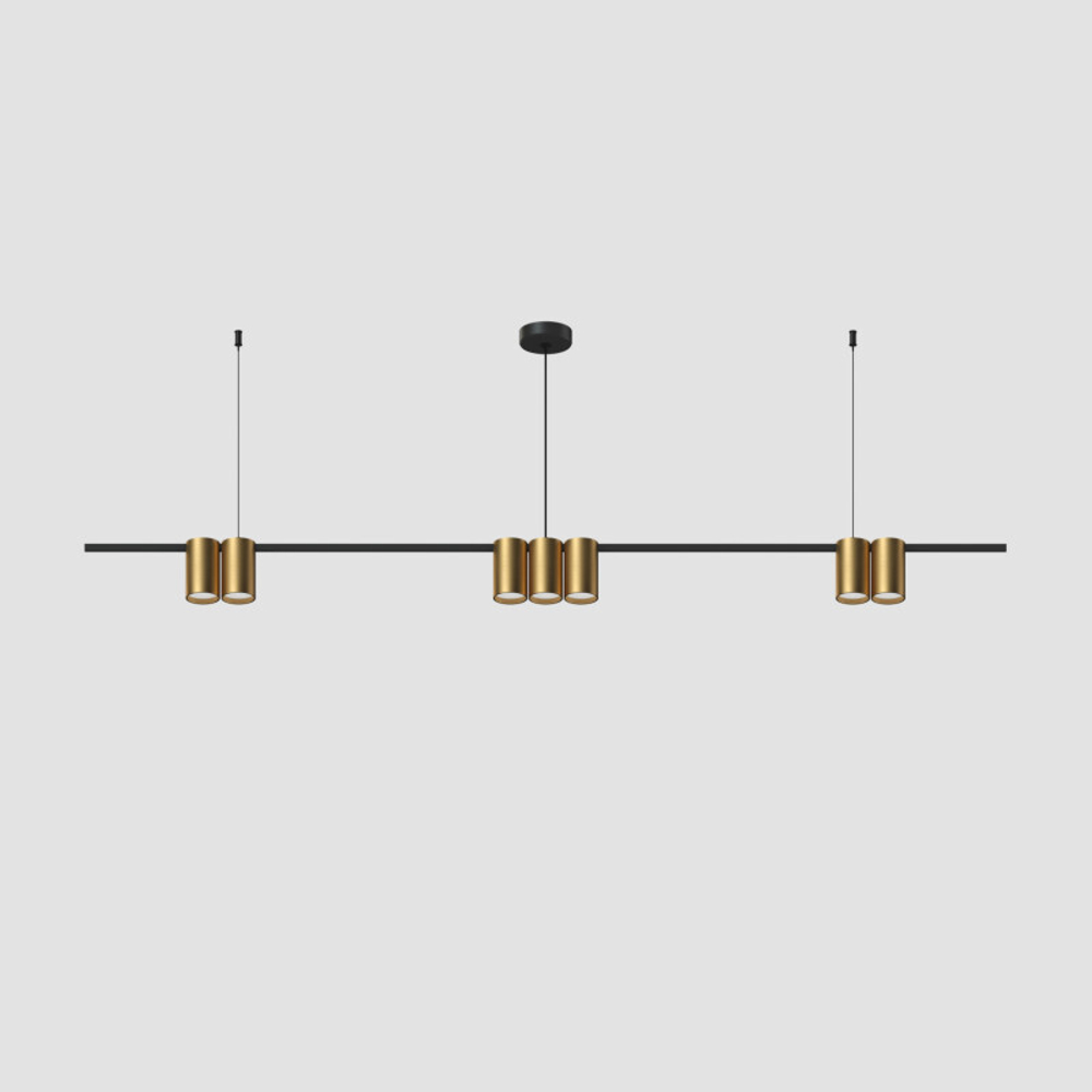 DK4063-BK+SG Подвесной светильник ORBIT, IP20, 7xGU10 LED до 15 Вт, черный + сатинированное золото, алюминий