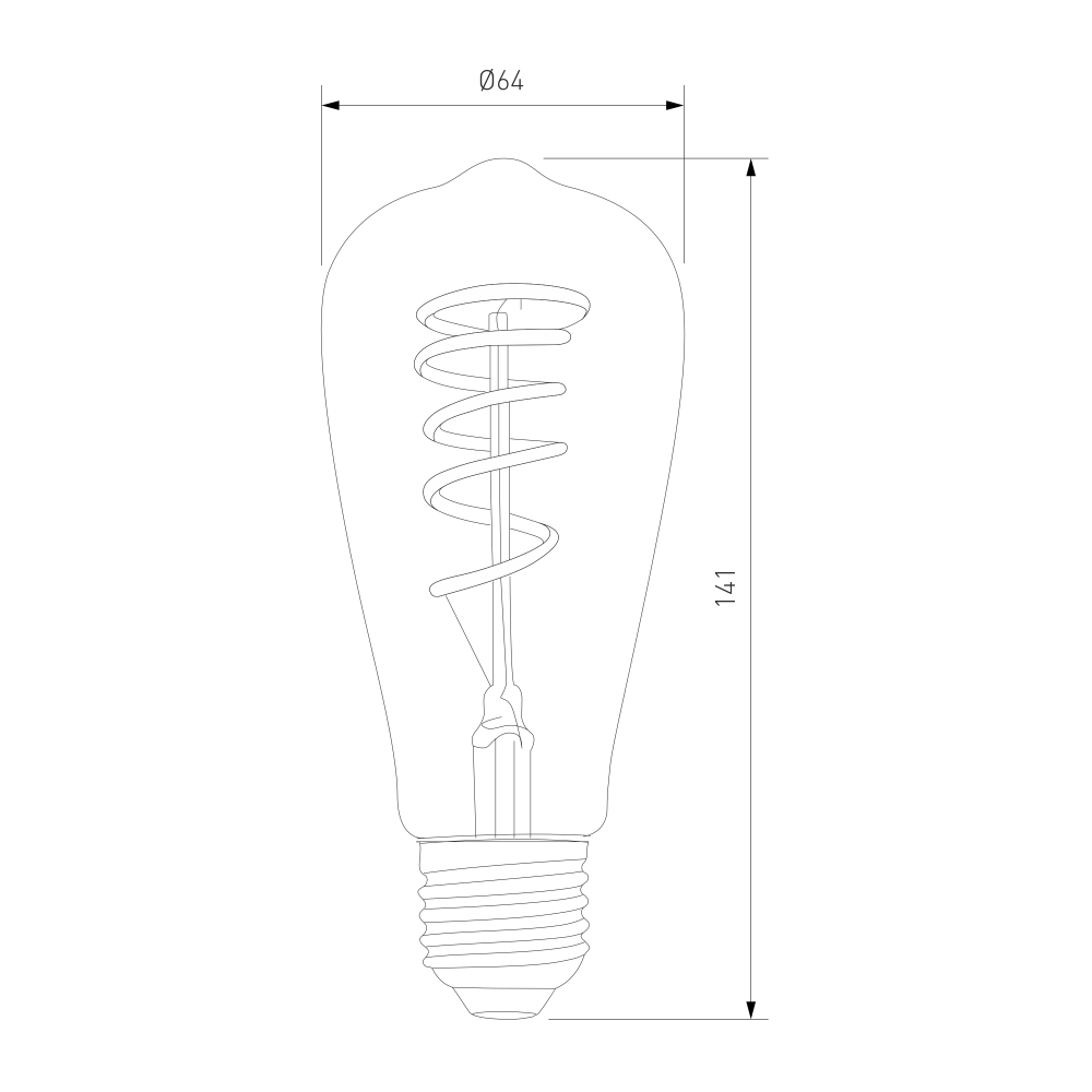 Филаментная светодиодная лампа Dimmable ST64 5W 2700K E27 тонированная BLE2746