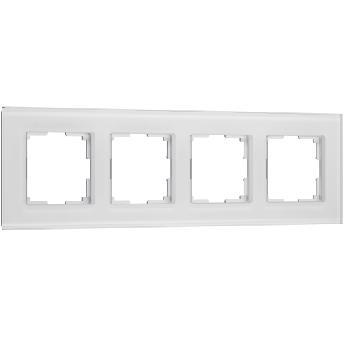 Купить Рамка из стекла на 4 поста Senso белый soft-touch W0043101