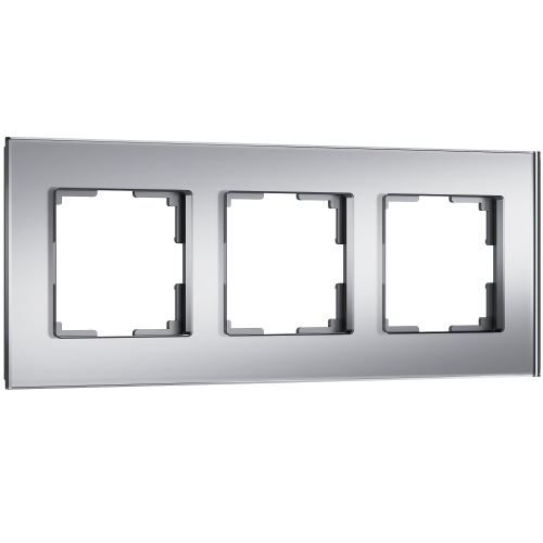 Купить Рамка из стекла на 3 поста Senso серебряный soft-touch W0033106