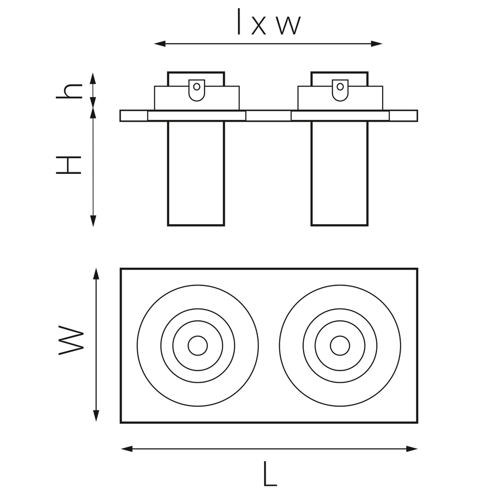 i526262 Светильник INTERO TUBO LED 10W*2 500LM*2 60G БЕЛЫЙ 3000K (217526+217262+217262)