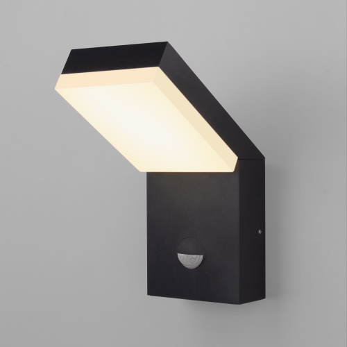 Купить Уличный настенный светильник с датчиком движения Sensor 3000K IP54 1541 TECHNO LED черный
