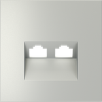 Накладка для розетки компьютерной двойной RJ45+RJ45 кат.6, S70 (сталь)