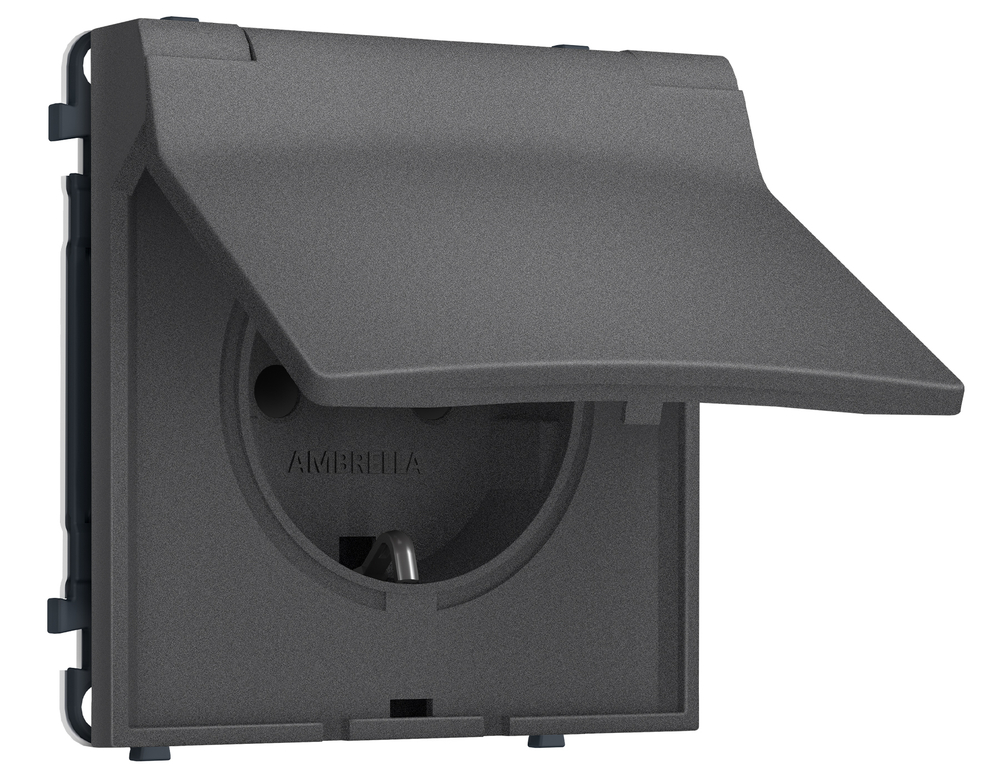 MS658010 Комплект механизма электрической розетки SIGMA Антрацит серый 50Hz 2P+E с/з с/ш и крышкой IP44 16A-250V QUANT PRO (SP6580, PR141)