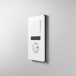 Рамка из поликарбоната на 2 поста Split белый/черный, soft-touch W0023068
