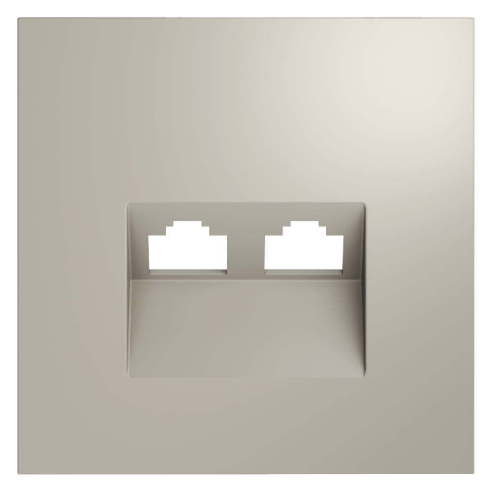 Накладка для розетки компьютерной двойной RJ45+RJ45 кат.6, S70 (кашемир)
