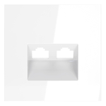 Накладка для розетки компьютерной двойной RJ45+RJ45 кат.6, S70 (белый глянцевый)