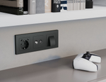 MA910510 Комплект механизма электрической розетки 2USB С+C 20W с/з на винтовых зажимах 16A-250V ALFA Графит мягкое касание QUANT (AP9105, VM165)