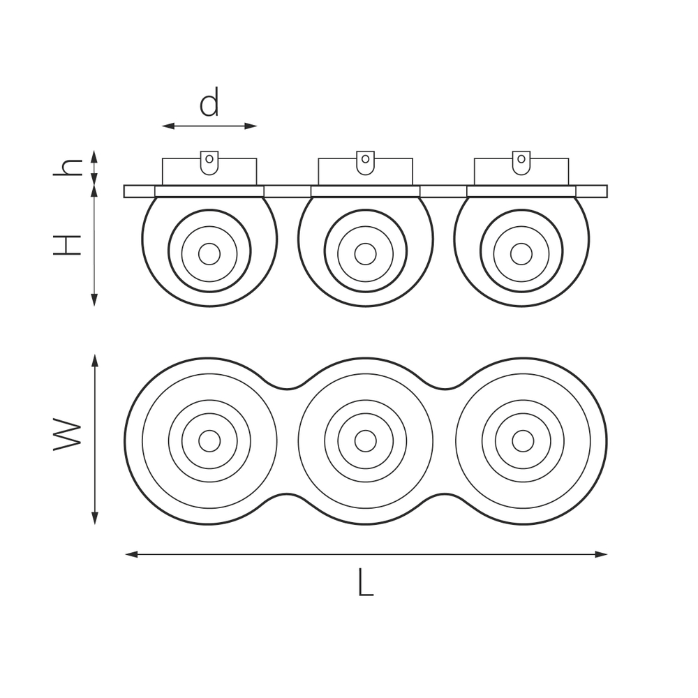 i637627262 Светильник INTERO LED 9W*3 850LM*3 24G ЧЕРНЫЙ/БЕЛЫЙ 3000K (217637+217062+217072+217062)