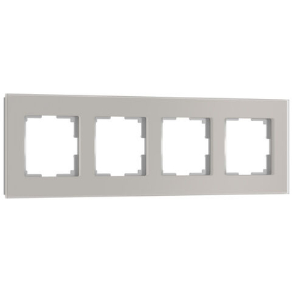 Рамка из стекла на 4 поста Senso дымчатый soft-touch W0043117